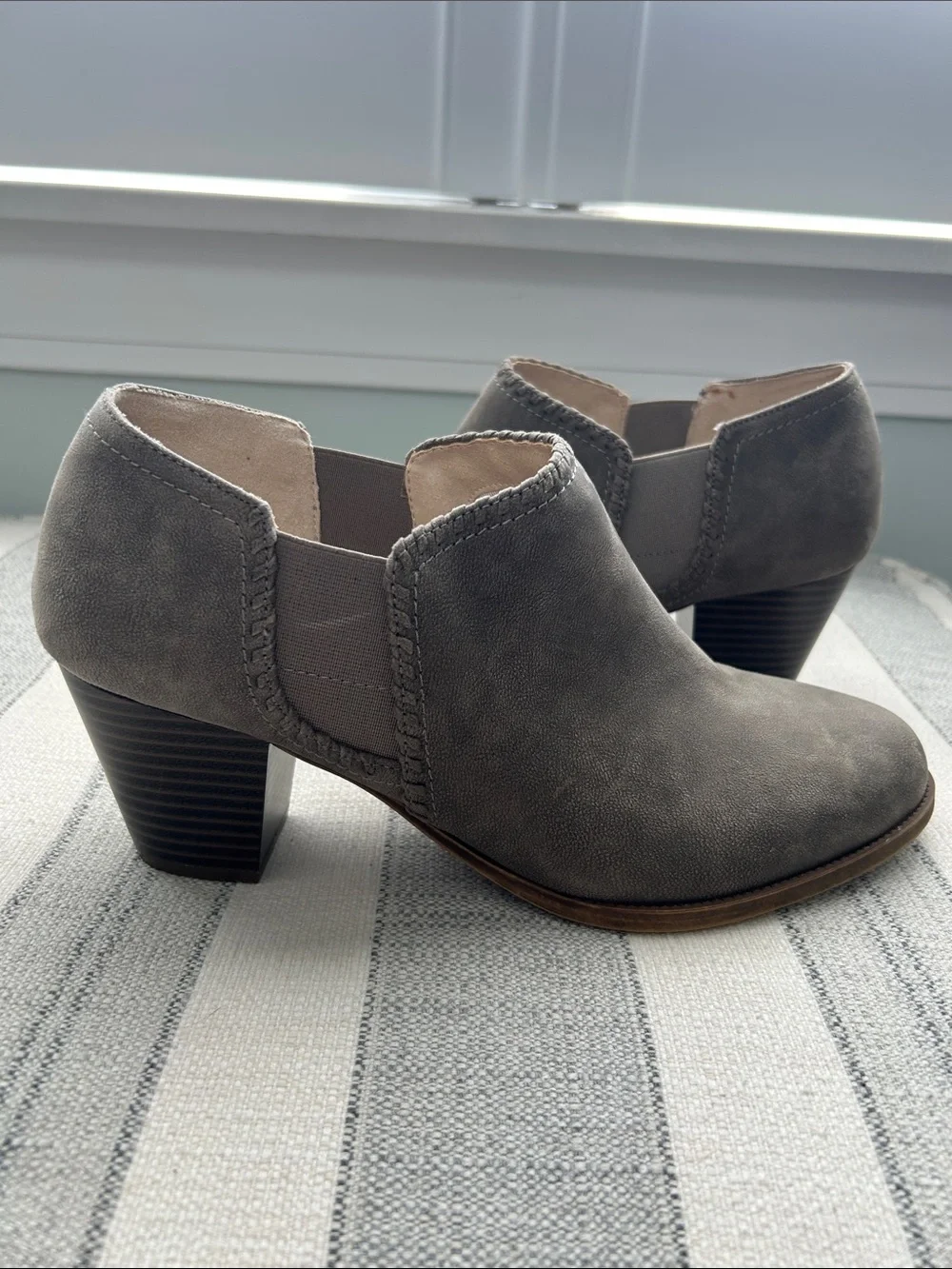 Life Stride Taupe  Ankle Booties - Slip-On Style